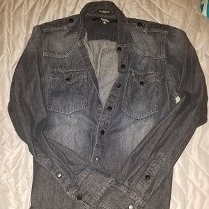 Carbon button down denim shirt